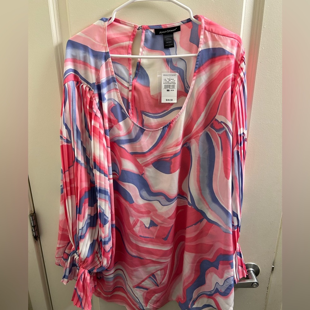 Ashley Stewart Watercolor Mist Blouse Size 26/28W